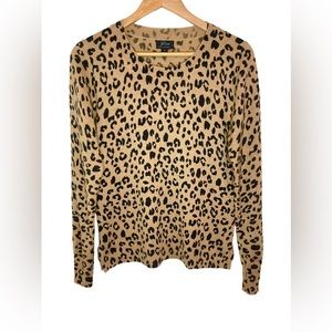 Jcrew 100% cashmere leopard print sweater, women’s medium